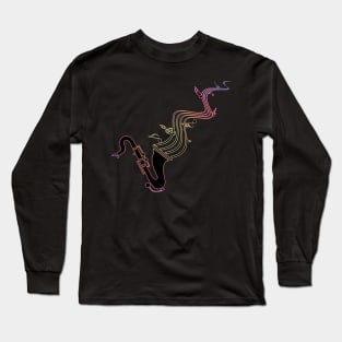 Black Light Saxophone Long Sleeve T-Shirt